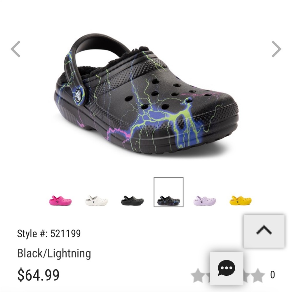 NWT Crocs Classic Fuzz-Lined Clog - Black/Lightning Size M7/W9